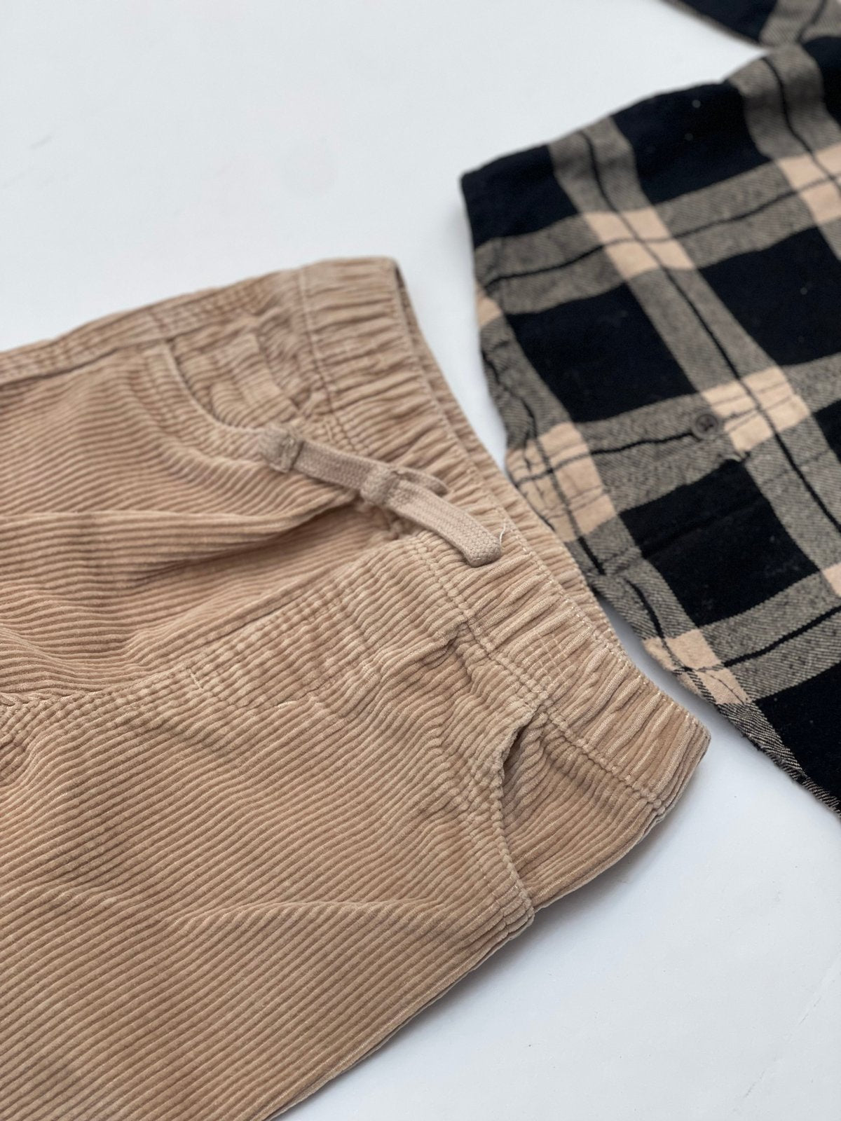 George Baby Plaid Flannel Shirt & Corduroy Pants Set 12-18M
