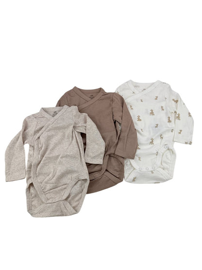 H&M Wrap Bodysuit 3-Pack Size 4-6M