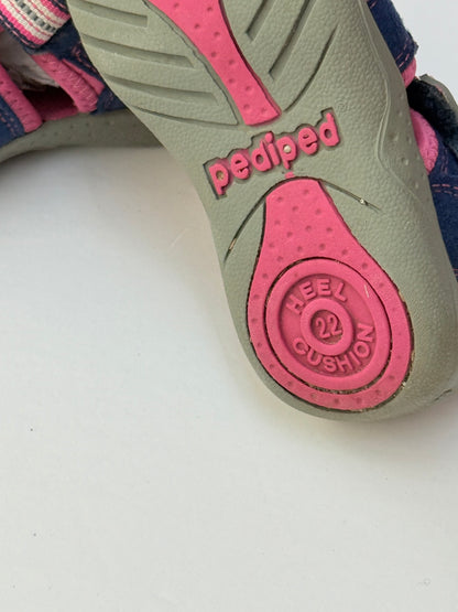 Pediped Sahara Navy Pink Sandals Size 6-6.5