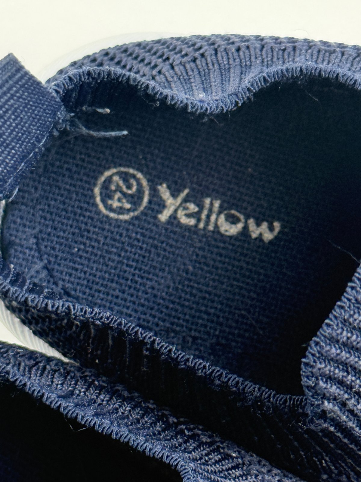 Yellow Navy Knit Slip-On Shoes 7.5-8US