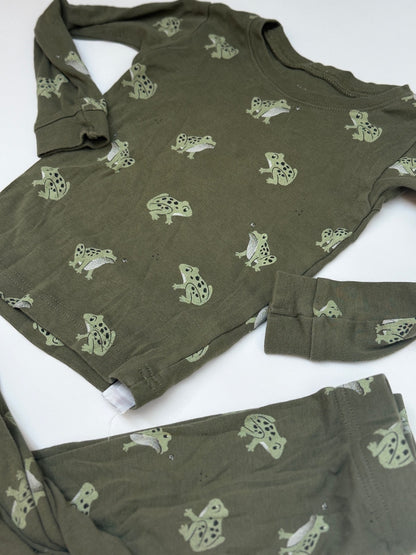 Petit Lem Frog Pajama Set Size 2