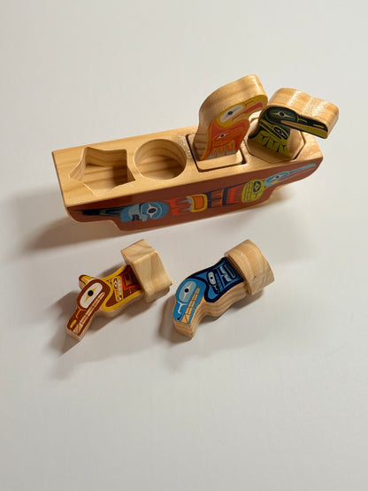 Pacific Northwest Indigenous Canoe Wooden Shape Puzzle