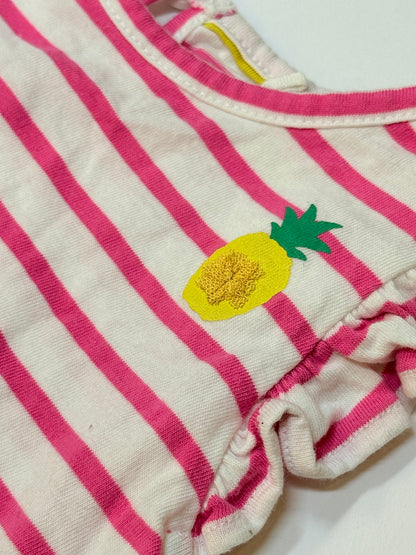Mini Boden Pineapple Stripe Flutter Top 2-3Y
