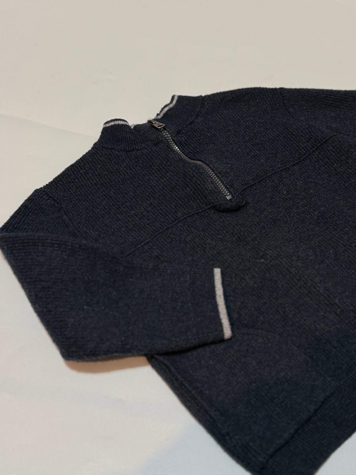Zara Dark Navy Quarter-Zip Knit Sweater 3-4Y