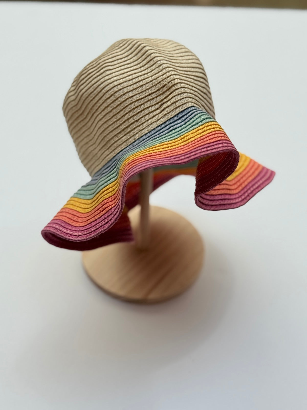 H&M Rainbow Brim Straw Sun Hat Size 6-10