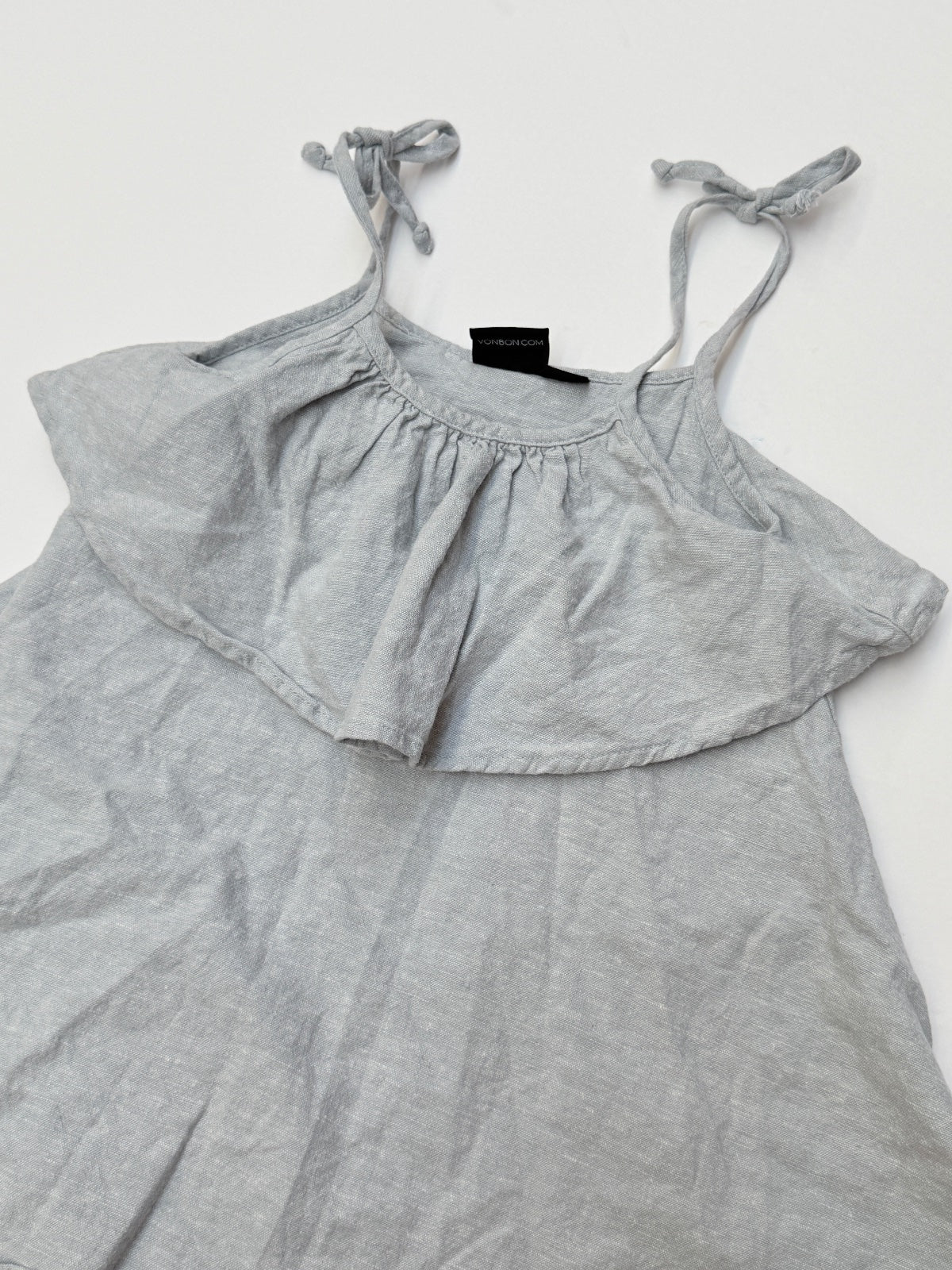 VONbon Light Blue Ruffle Tie-Strap Top 18-24M