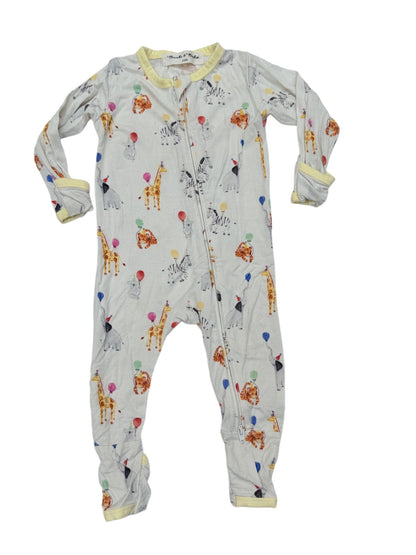 Bambi & Birdie Party Animals Zip Romper 3-6M
