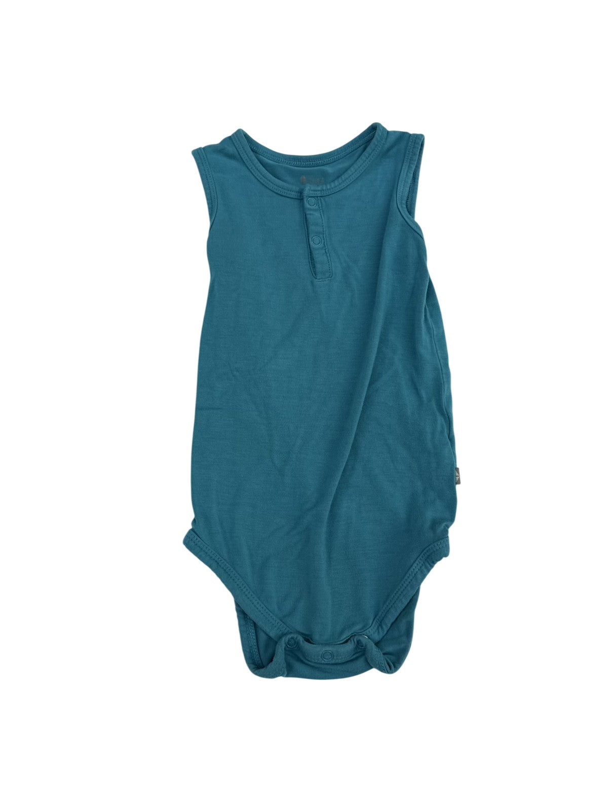 Kyte Baby Teal Sleeveless Henley Bodysuit 12-18m
