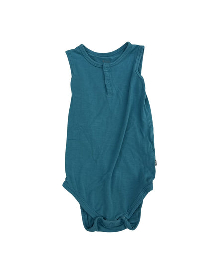Kyte Baby Teal Sleeveless Henley Bodysuit 12-18m
