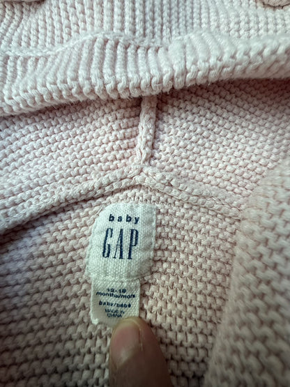 Baby Gap Pink Knit Hooded Cardigan 12-18m