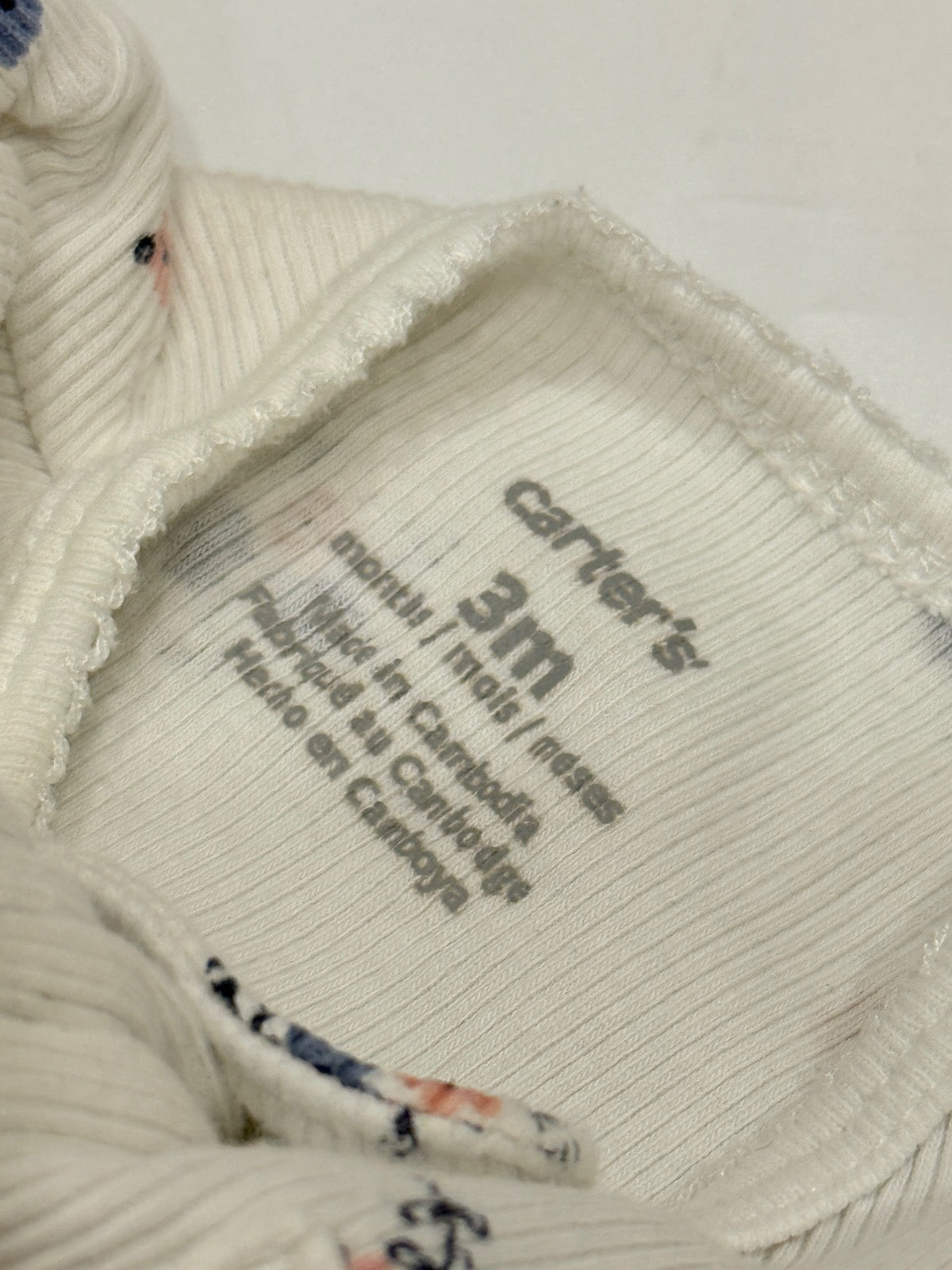 Carter's Floral Ribbed Footed Sleeper 3m