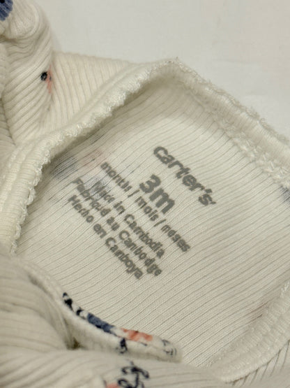 Carter's Floral Ribbed Footed Sleeper 3m