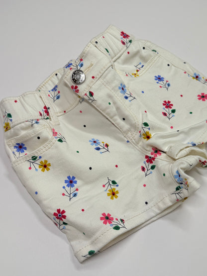 Gap Floral Denim Shortie Short 3T