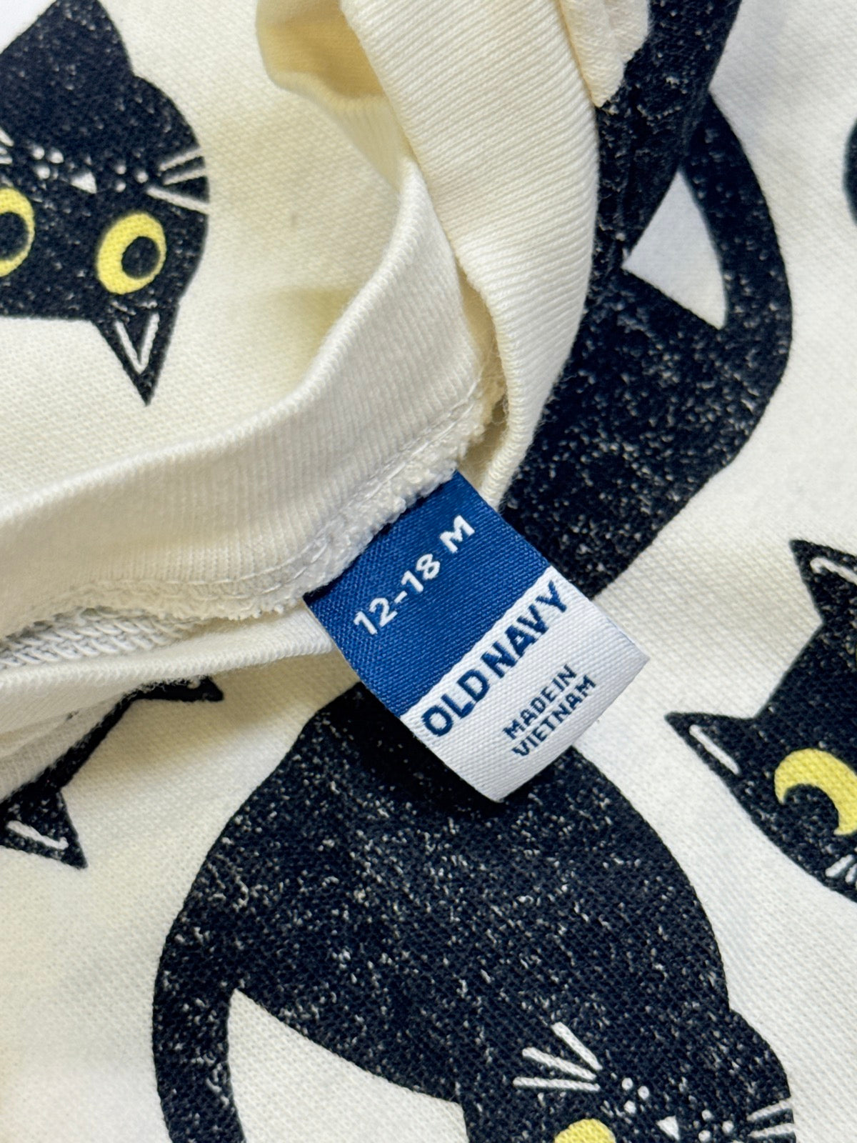 Old Navy Black Cat Print Set 12-18M