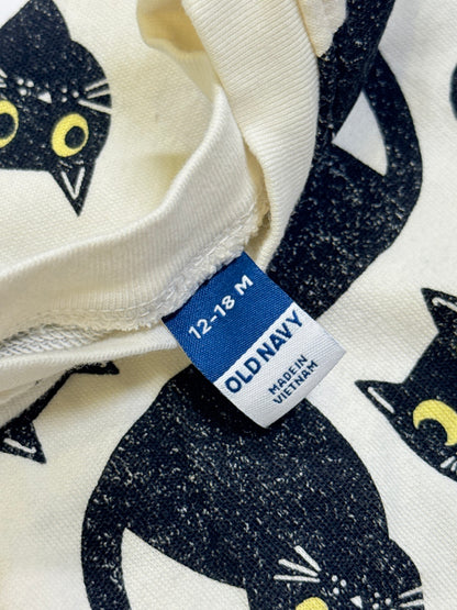 Old Navy Black Cat Print Set 12-18M