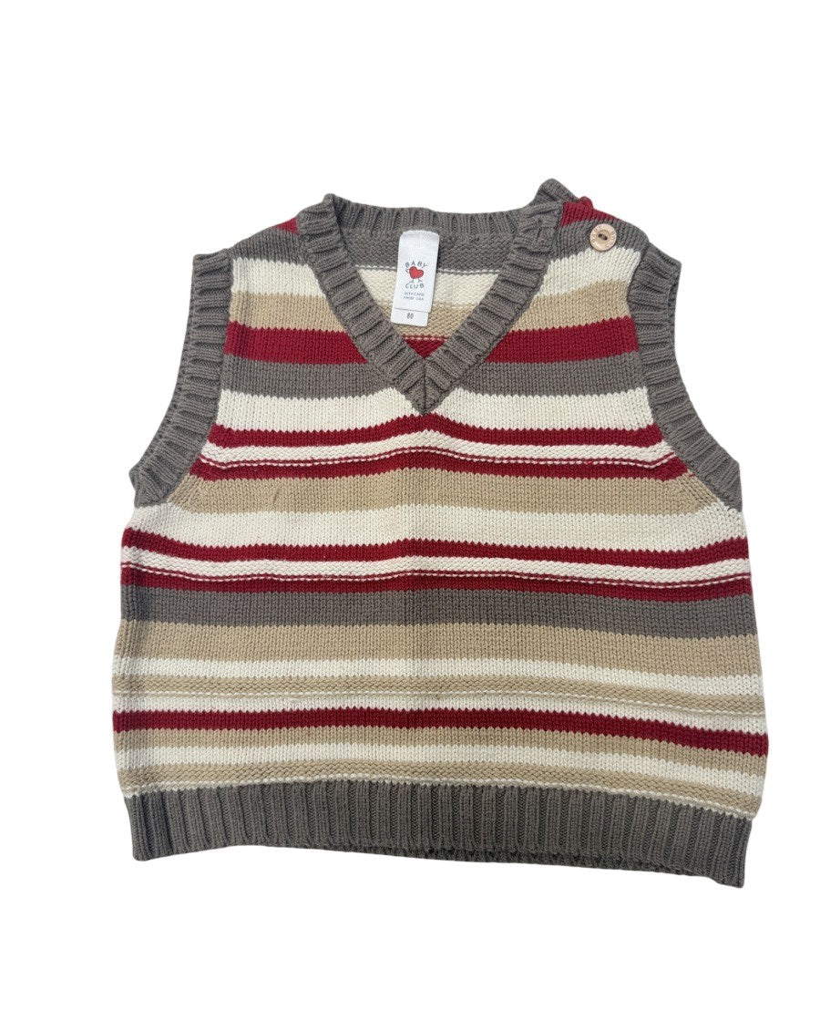 Baby Club Striped Knit Vest 12-18M
