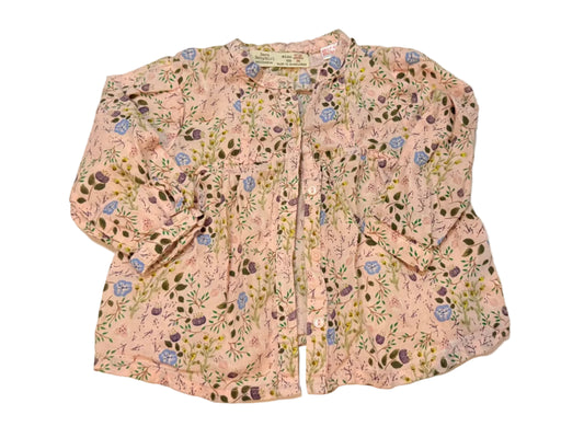Zara BabyGirl Floral Pink Blouse 9-12m
