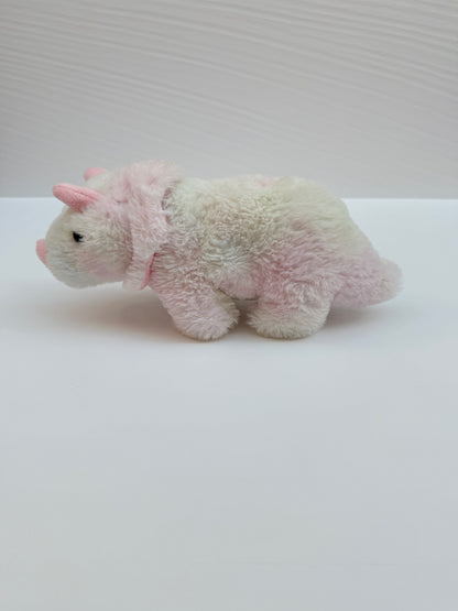 Pink White Plush Rhino Stuffed Animal