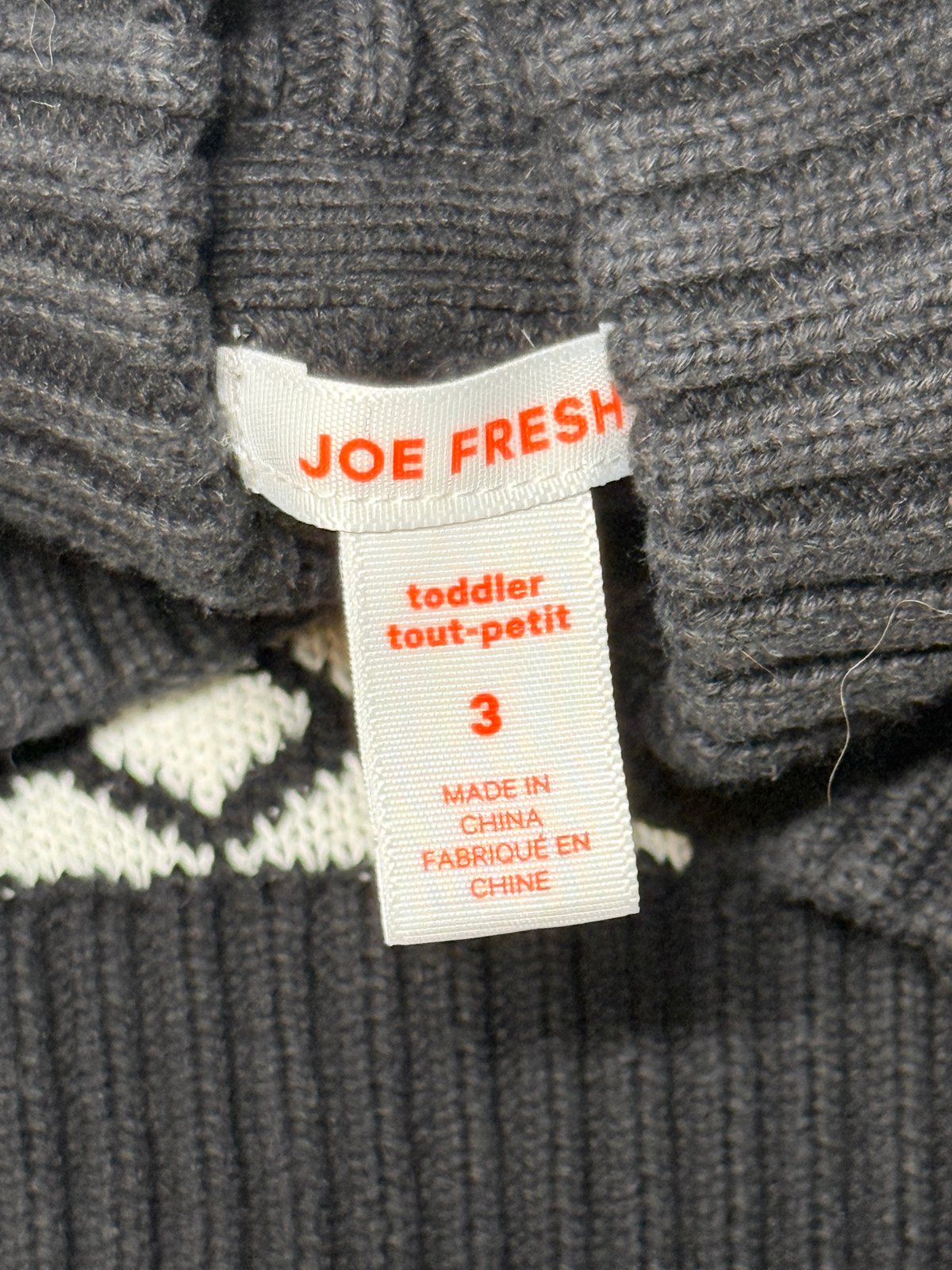 Joe Fresh Black Fair Isle Cardigan Size 3