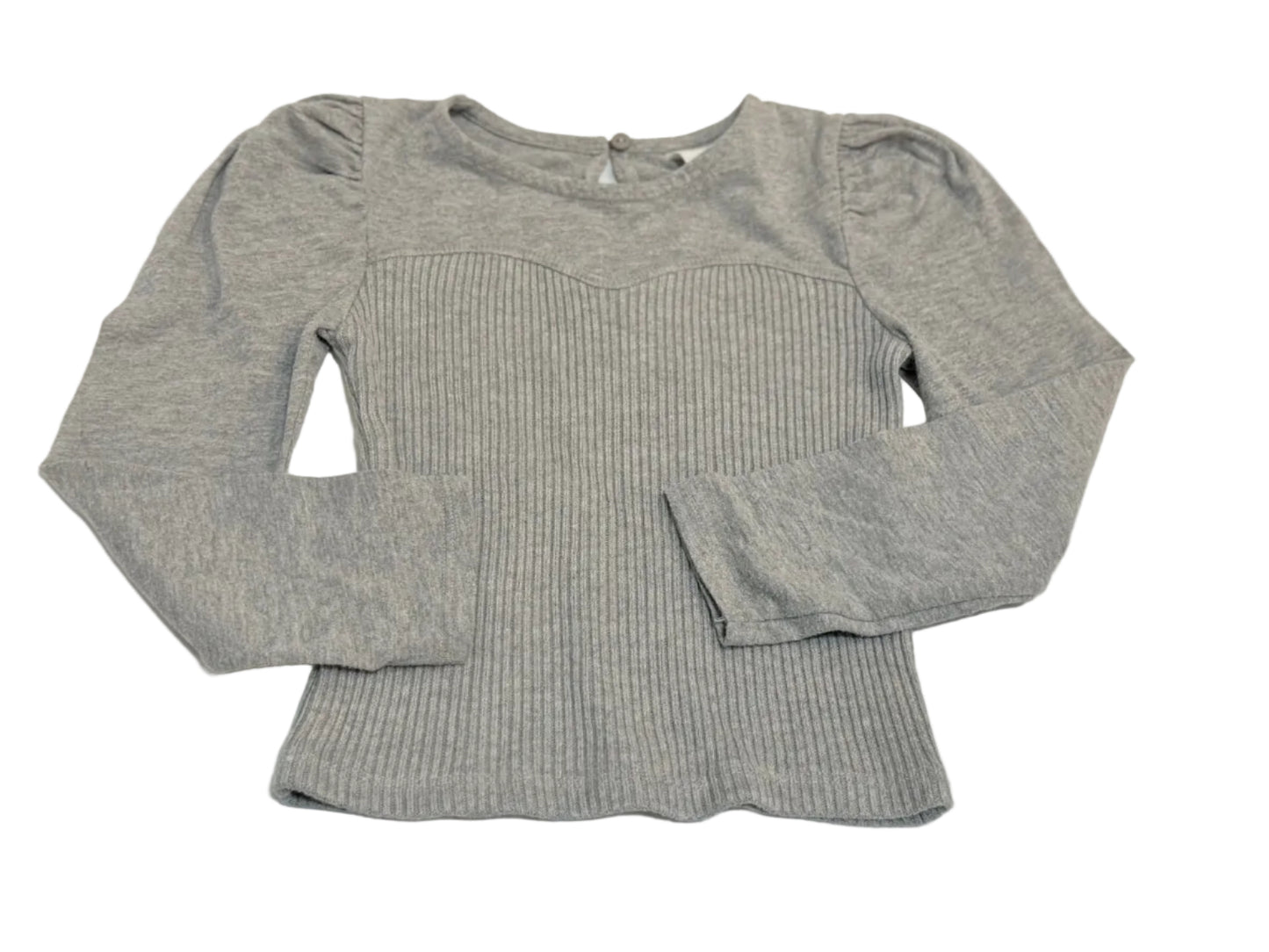 Zara Gray Ribbed Off-Shoulder Top 6