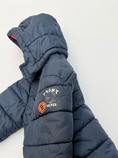 H&M Navy Puffer Hooded Jacket 3-4Y