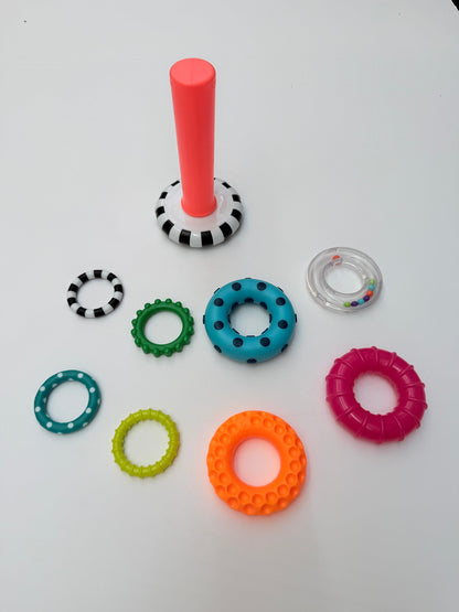Sassy Stacks of Circles Textured Stacking Rings Toy