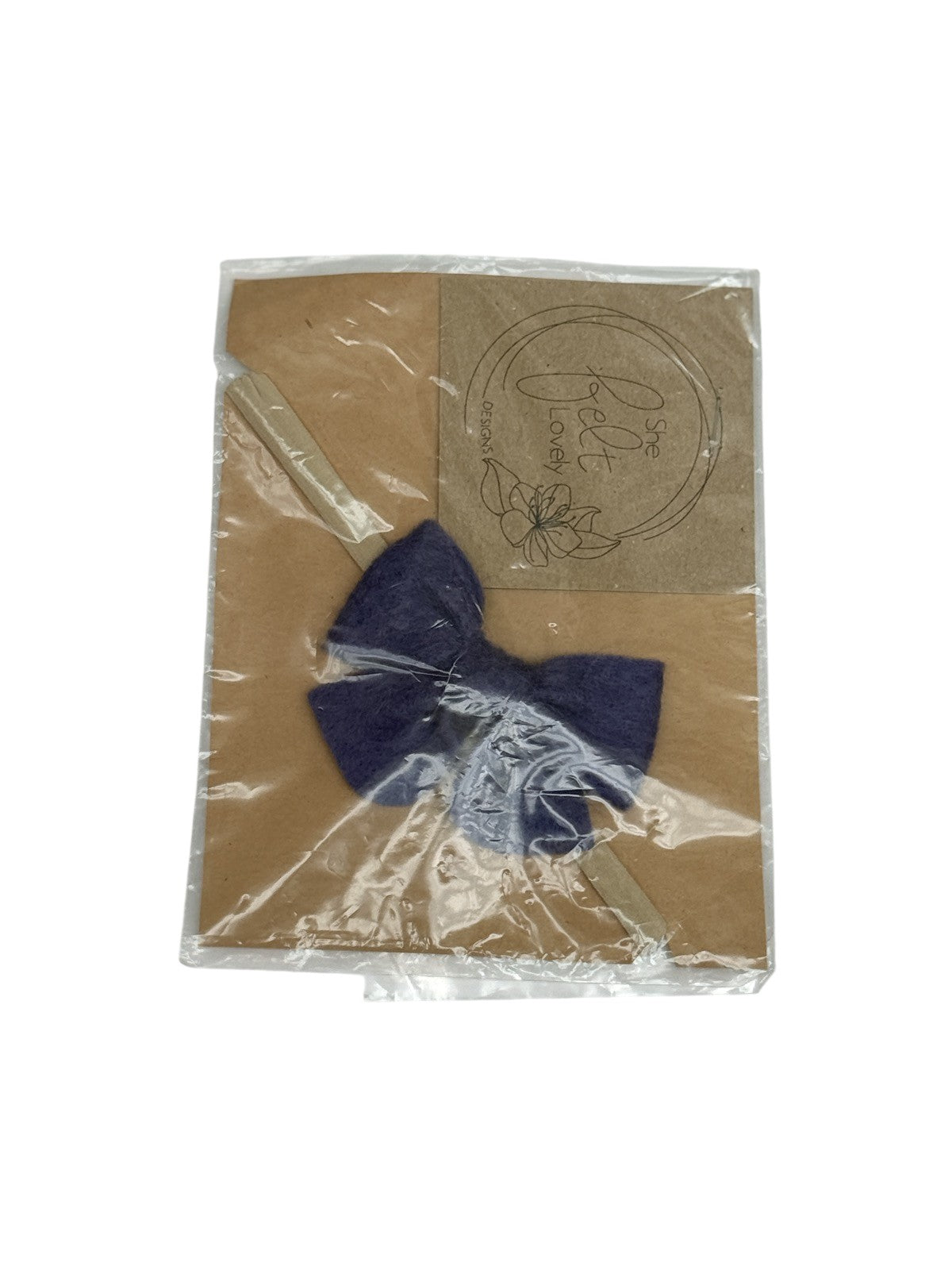 She Felt Lovely Designs Navy Felt Bow Headband