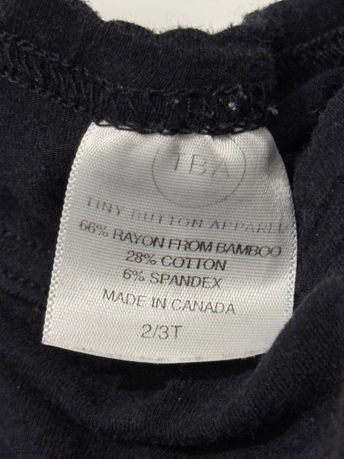 Tiny Button Apparel Black T-Shirt 2/3T