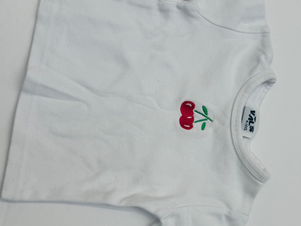 Vals Kids Cherry Embroidered T-Shirt 3Y