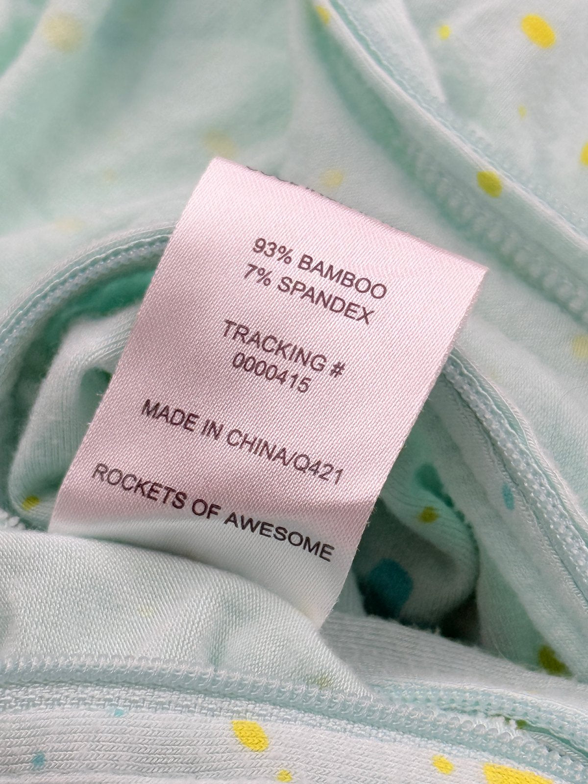 Rockets of Awesome Bamboo Mint Splatter Sleeper 6-12M