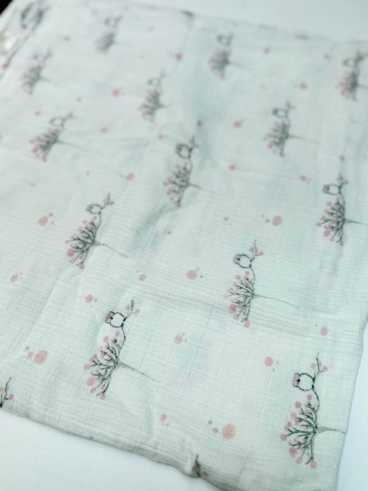 Aden + Anais Owl Cherry Blossom Muslin Swaddle Blanket