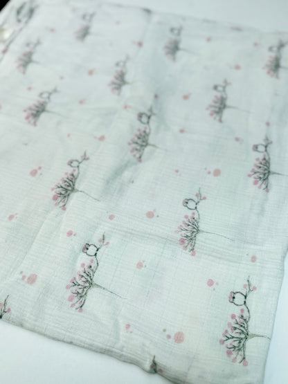 Aden + Anais Owl Cherry Blossom Muslin Swaddle Blanket