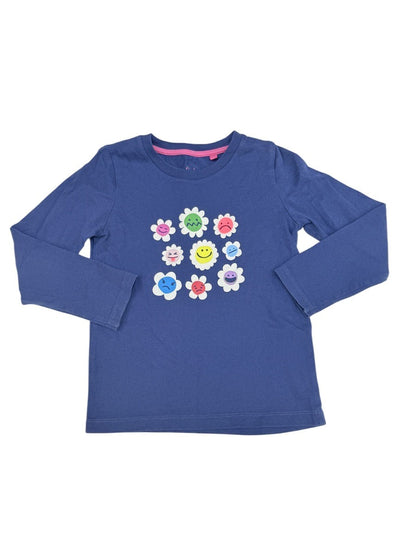Mini boden Smiley Flower Long Sleeve Tee 5-6Y