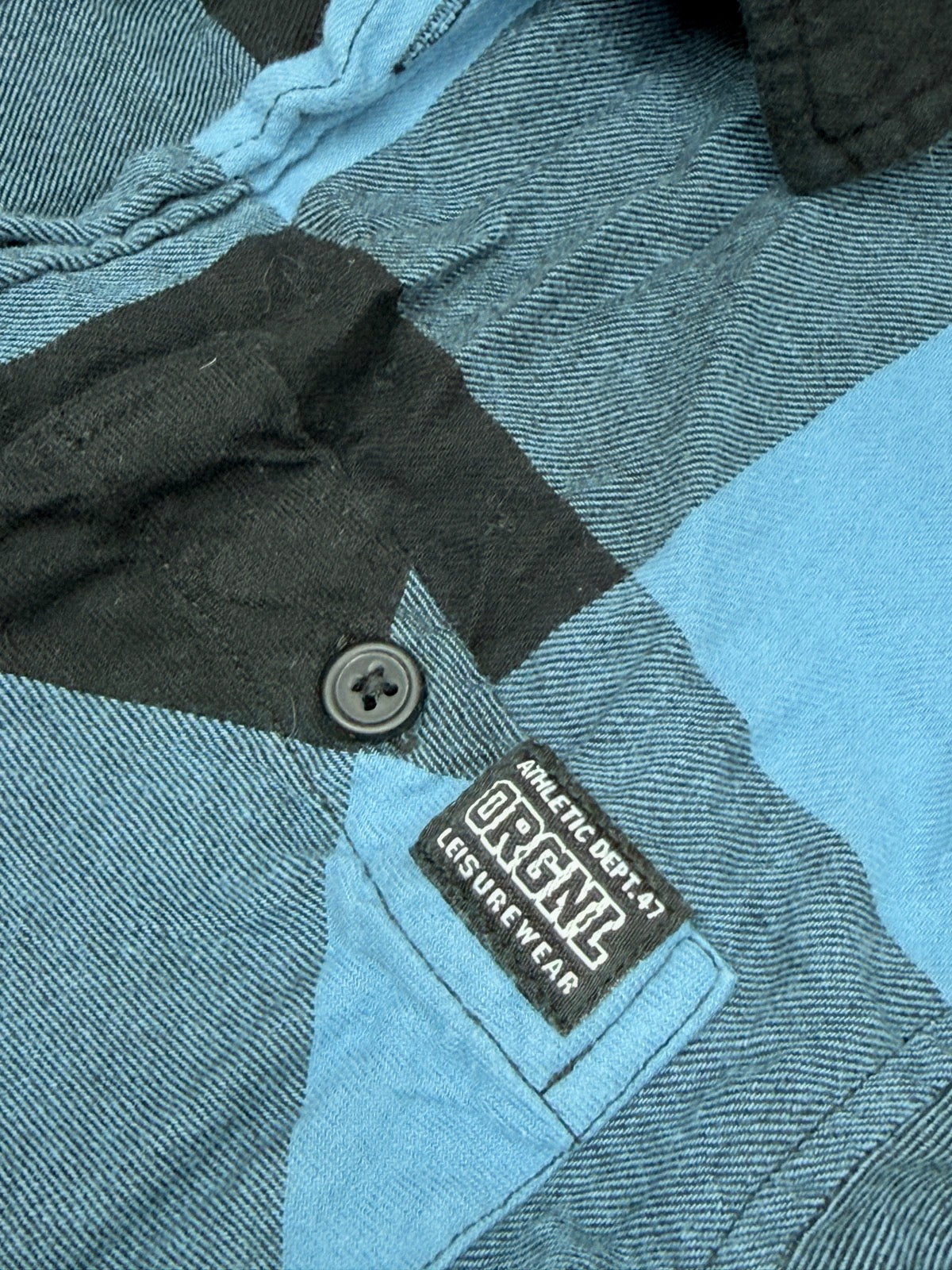 H&M ORGNL Blue Black Plaid Flannel Shirt