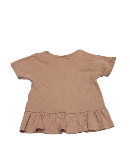 Zara Dusty Pink Ruffle T-Shirt 4T