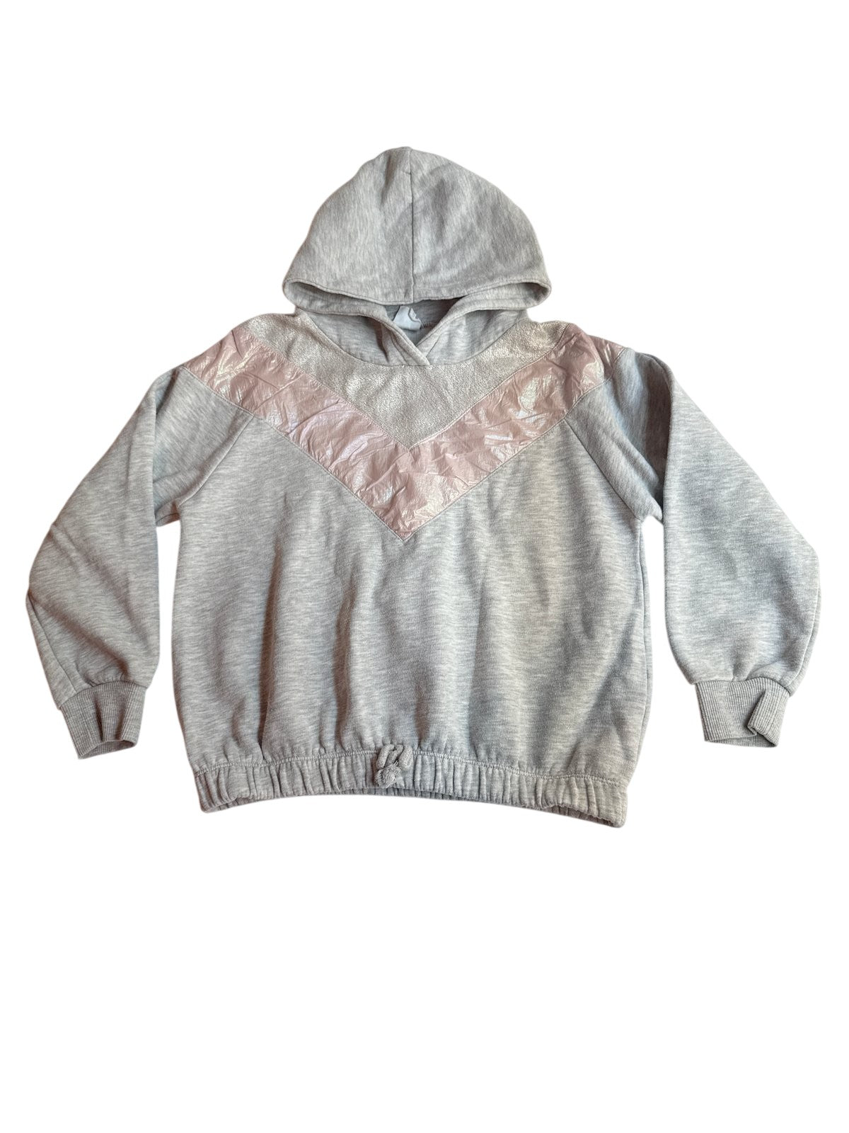 Zara Gray Pink Chevron Hoodie Size 11-12