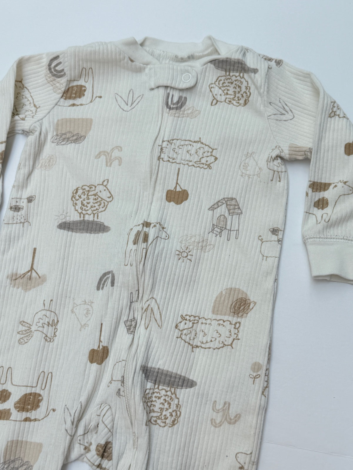 Carter's Farm Animal Print Footed Sleeper 9M