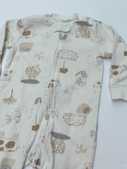 Carter's Farm Animal Print Footed Sleeper 9M