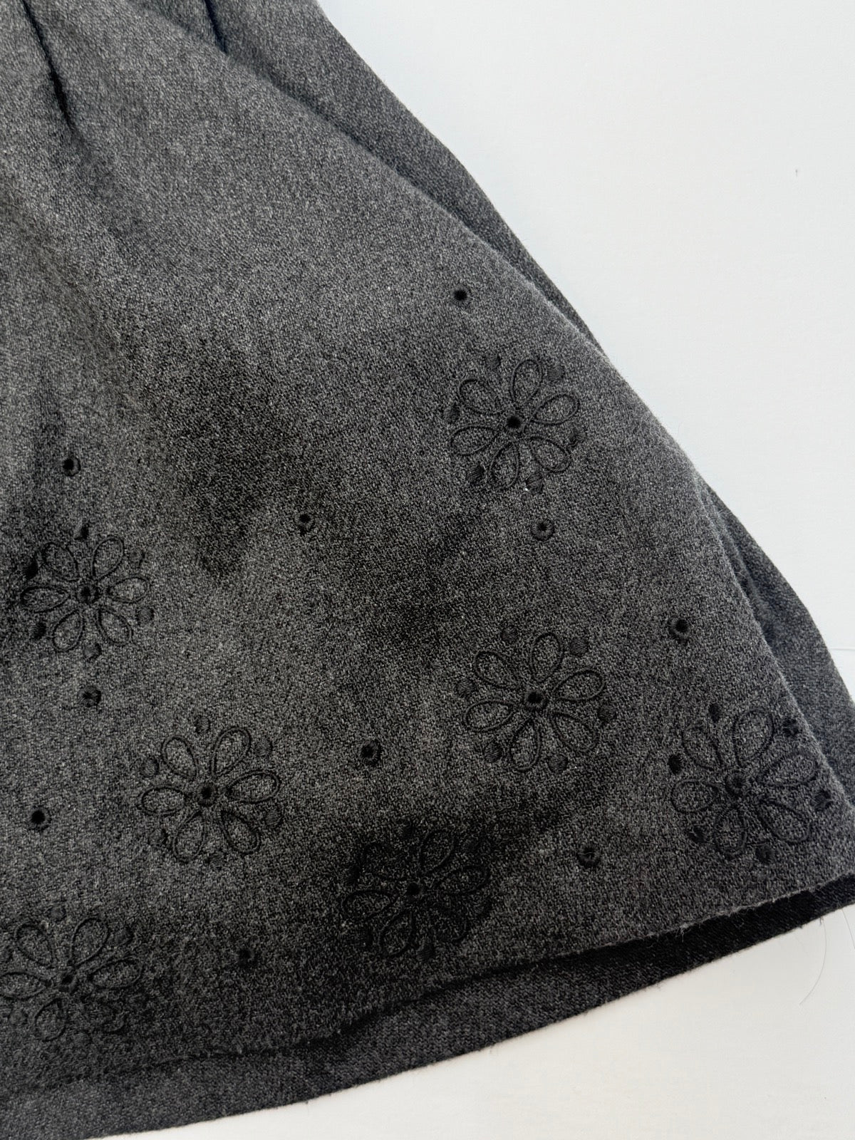 Jacadi Gray Wool Embroidered Dress Size 4T