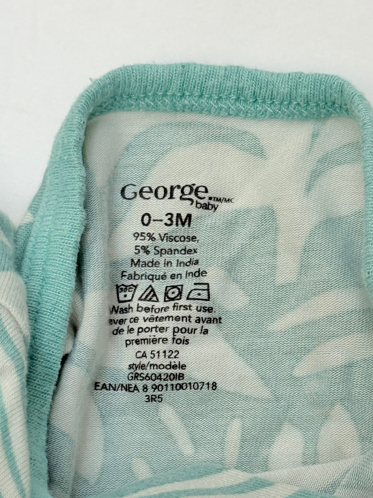 George Baby Sage Floral Footed Sleeper 0-3M