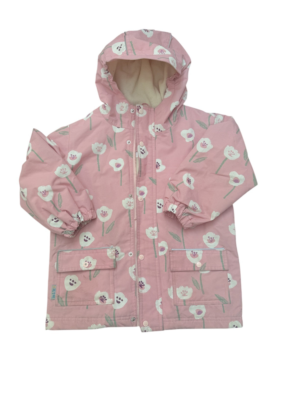 Jan & Jul Floral Pink Rain Jacket 5T