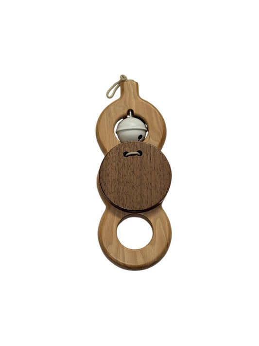 Wooden Baby Rattle Ring Spinner Bell Toy
