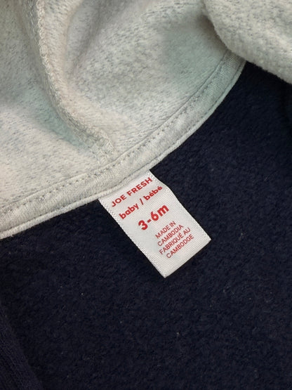 Joe Fresh Navy Varsity Hoodie Jacket 3-6m