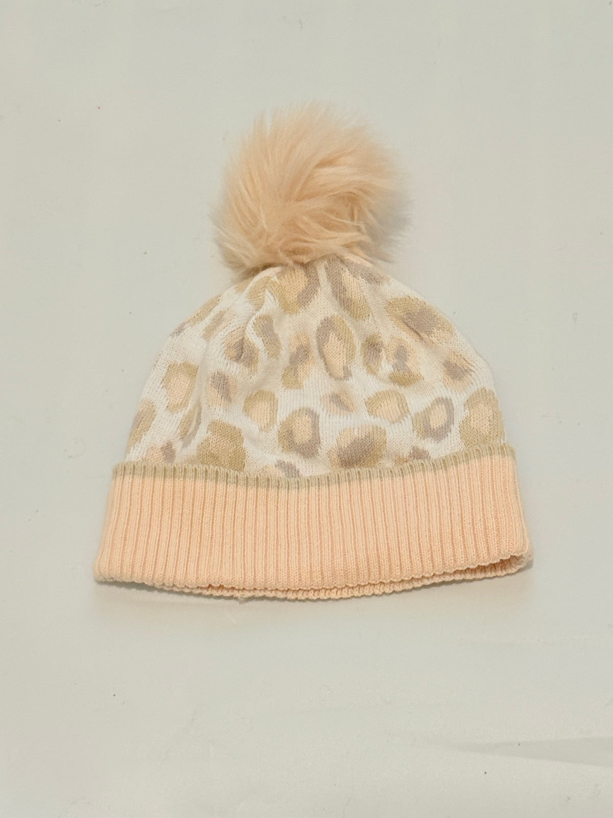 Leopard Print Pom Beanie Hat 24M