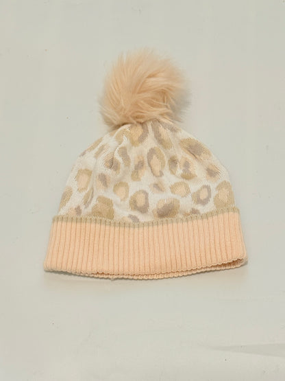 Leopard Print Pom Beanie Hat 24M