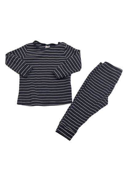 H&M Striped Ribbed Pajama Set 12M