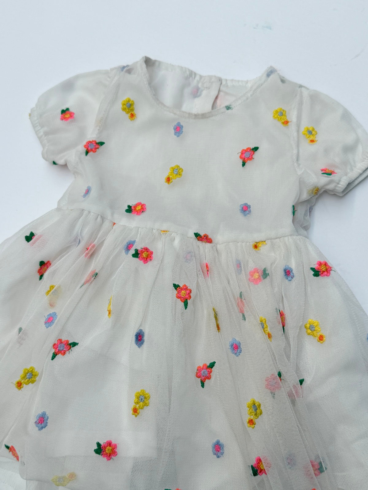 Floral Embroidered Tulle Dress Baby Girl