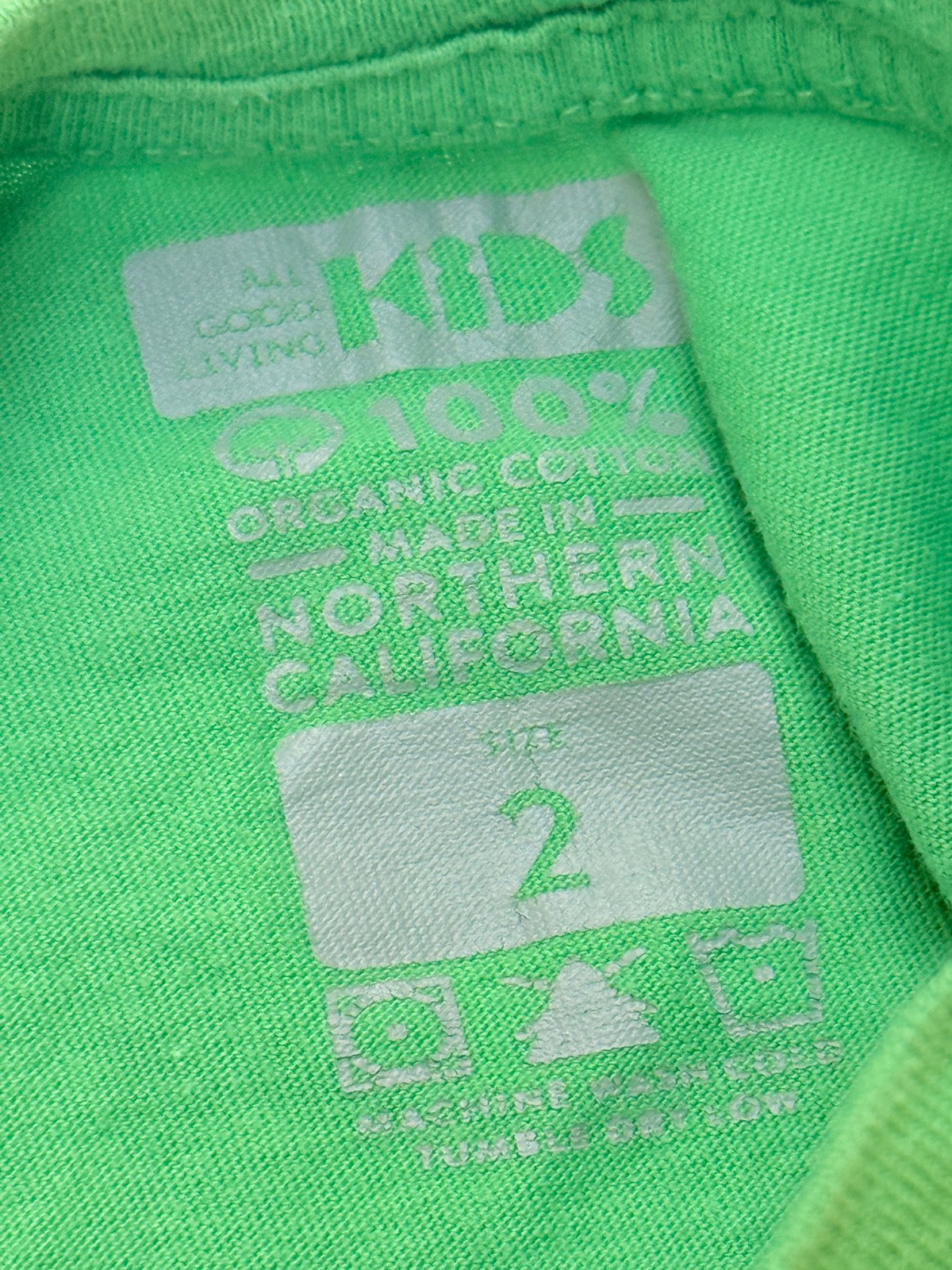 All Good Living Organic Green Camera Long Sleeve Size 2