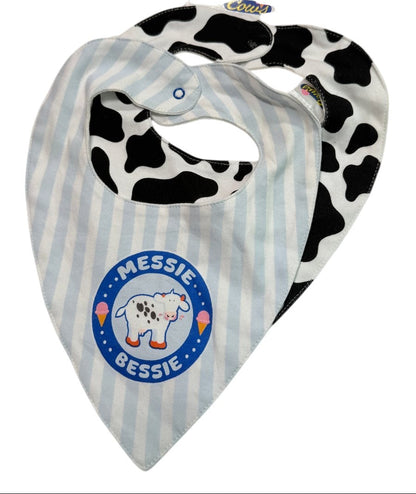 NWT - Cows 2-Piece Cow Print Bibs Set