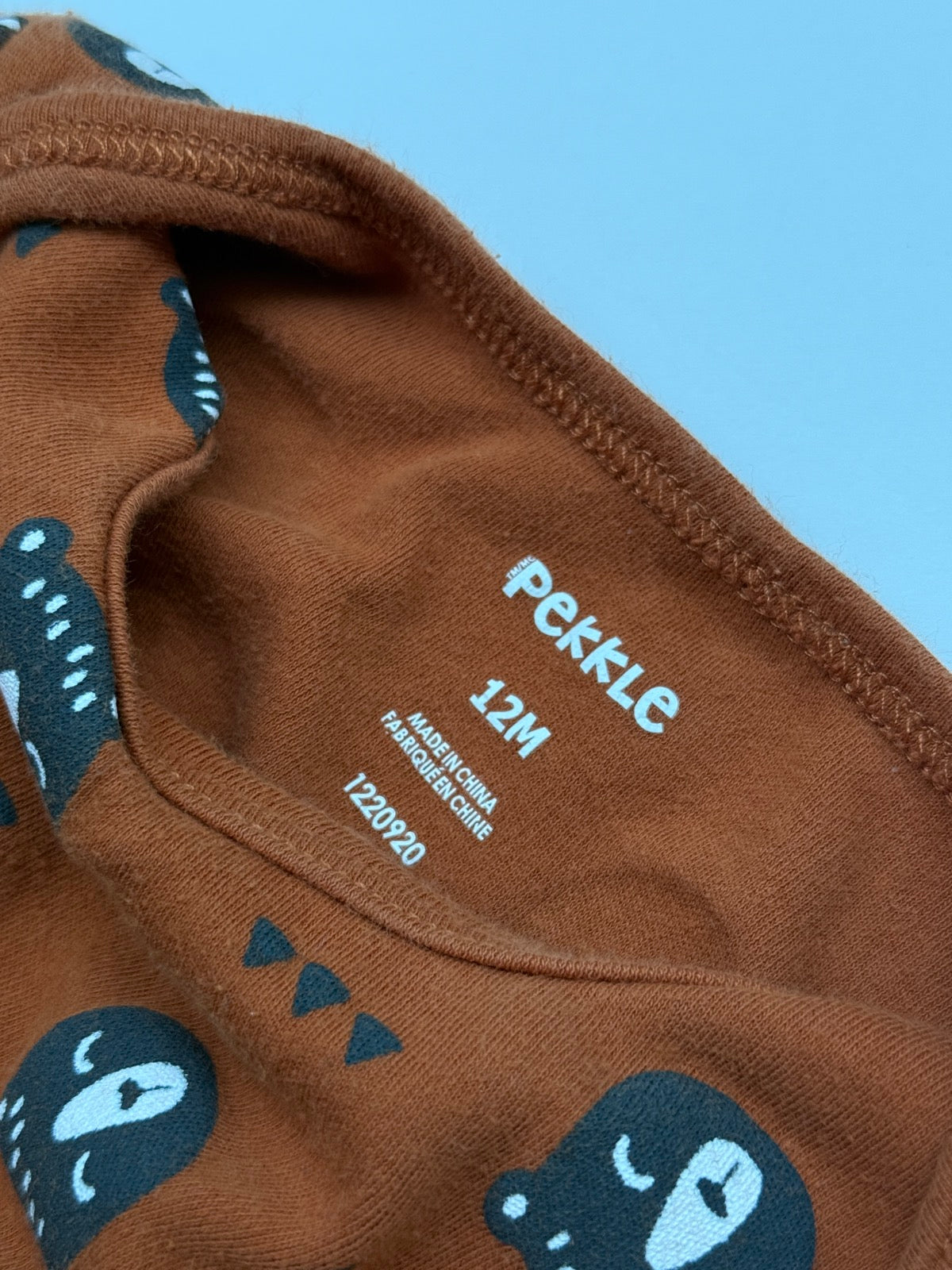 Pekkle Bear Print Long Sleeve Bodysuit 12M